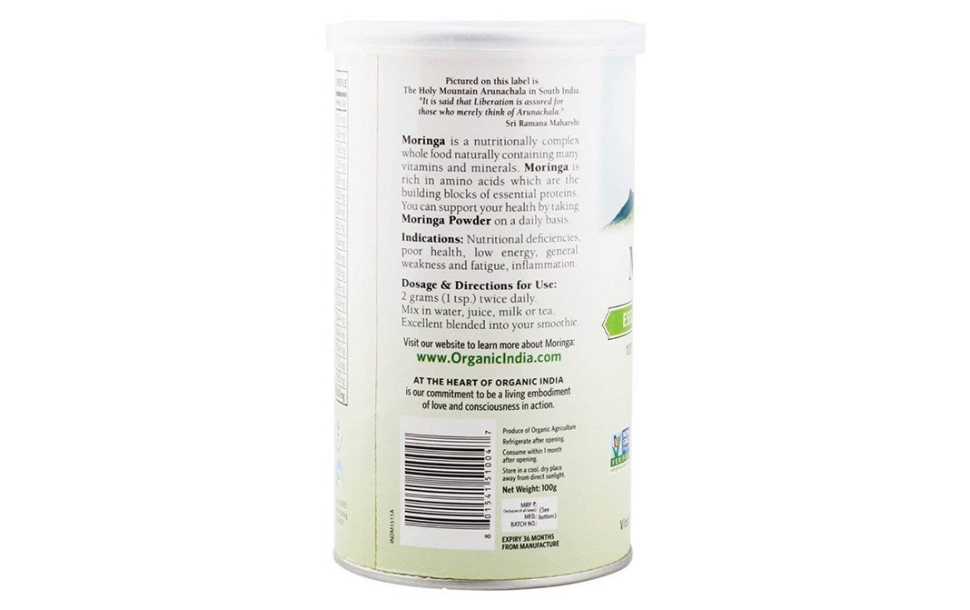 Organic India Moringa Powder    Container  100 grams